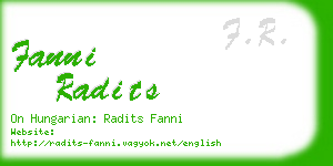 fanni radits business card